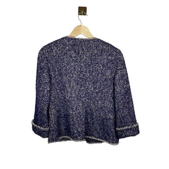 NWT Talbots Tweed Open Front Wool/Mohair/Alpaca in Purple Size 4 - Picture 7 of 9